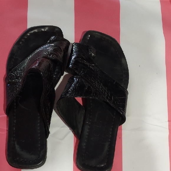 AGL Black Leather Sandals - Picture 1 of 1